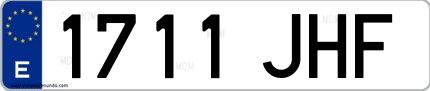 Ejemplo de matrícula española 1711 JHF