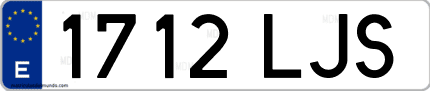 Ejemplo de matrícula de coche ordinaria 1712 LJS
