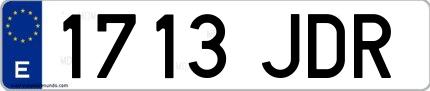 Ejemplo de matrícula española 1713 JDR