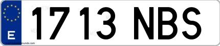 Ejemplo de matrícula española 1713 NBS