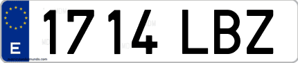 Ejemplo de matrícula de coche ordinaria 1714 LBZ