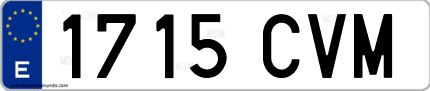 Ejemplo de matrícula de coche ordinaria 1715 CVM