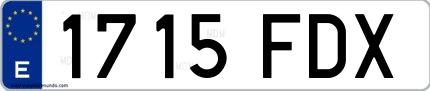 Ejemplo de matrícula española 1715 FDX