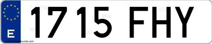 Ejemplo de matrícula española 1715 FHY