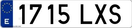 Ejemplo de matrícula española 1715 LXS