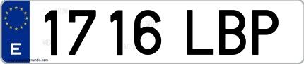 Ejemplo de matrícula española 1716 LBP