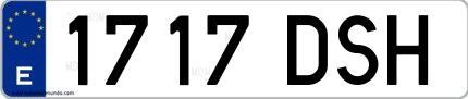 Ejemplo de matrícula española 1717 DSH