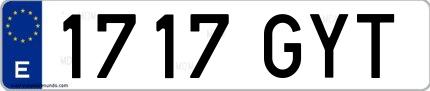 Ejemplo de matrícula española 1717 GYT