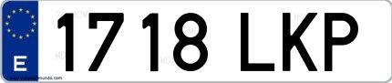 Ejemplo de matrícula española 1718 LKP