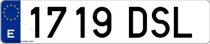 Ejemplo de matrícula española 1719 DSL