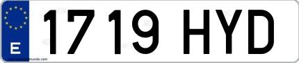Ejemplo de matrícula española 1719 HYD
