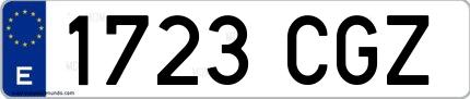 Ejemplo de matrícula española 1723 CGZ