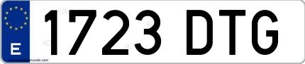 Ejemplo de matrícula española 1723 DTG