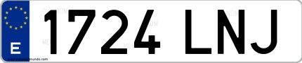 Ejemplo de matrícula española 1724 LNJ