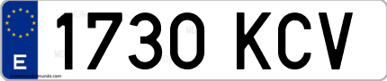 Ejemplo de matrícula de coche ordinaria 1730 KCV