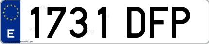 Ejemplo de matrícula española 1731 DFP