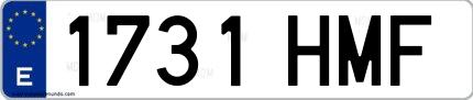 Ejemplo de matrícula española 1731 HMF