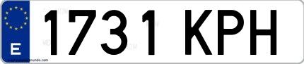 Ejemplo de matrícula española 1731 KPH