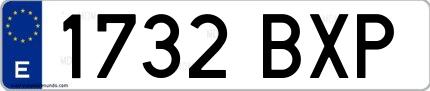 Ejemplo de matrícula española 1732 BXP
