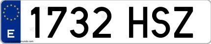 Ejemplo de matrícula española 1732 HSZ