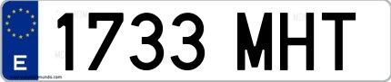 Ejemplo de matrícula española 1733 MHT
