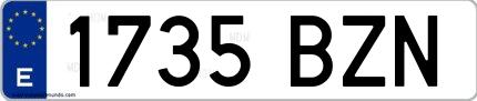 Ejemplo de matrícula española 1735 BZN