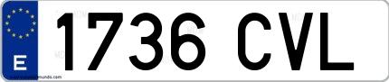 Ejemplo de matrícula española 1736 CVL
