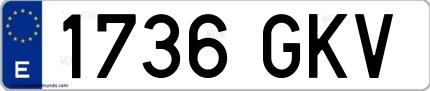 Ejemplo de matrícula española 1736 GKV