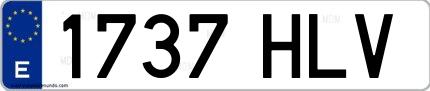 Ejemplo de matrícula española 1737 HLV