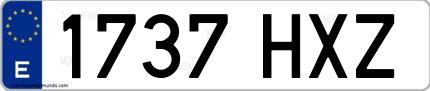 Ejemplo de matrícula española 1737 HXZ