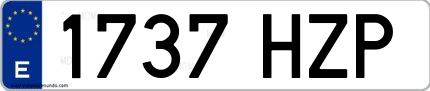 Ejemplo de matrícula española 1737 HZP