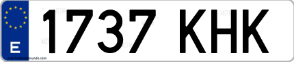 Ejemplo de matrícula de coche ordinaria 1737 KHK