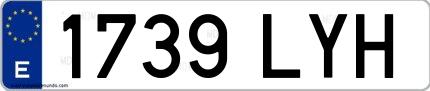Ejemplo de matrícula española 1739 LYH