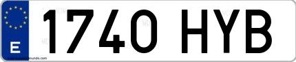 Ejemplo de matrícula española 1740 HYB