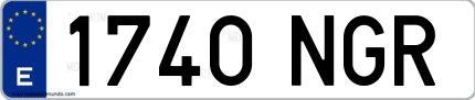 Ejemplo de matrícula española 1740 NGR