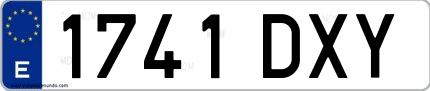 Ejemplo de matrícula española 1741 DXY