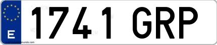 Ejemplo de matrícula española 1741 GRP