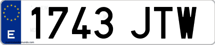 Ejemplo de matrícula de coche ordinaria 1743 JTW