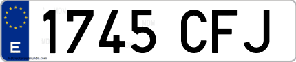 Ejemplo de matrícula de coche ordinaria 1745 CFJ