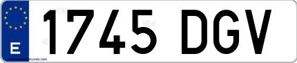 Ejemplo de matrícula española 1745 DGV