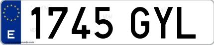 Ejemplo de matrícula española 1745 GYL