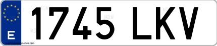 Ejemplo de matrícula española 1745 LKV