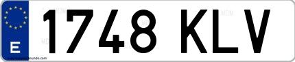Ejemplo de matrícula española 1748 KLV