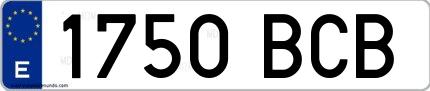 Ejemplo de matrícula española 1750 BCB