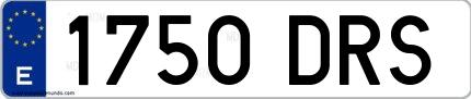 Ejemplo de matrícula española 1750 DRS