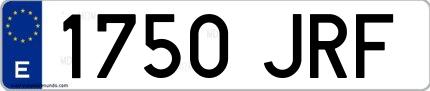 Ejemplo de matrícula española 1750 JRF