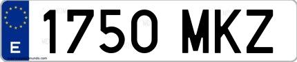 Ejemplo de matrícula española 1750 MKZ