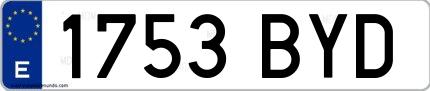 Ejemplo de matrícula española 1753 BYD