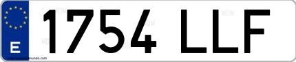 Ejemplo de matrícula española 1754 LLF