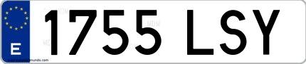 Ejemplo de matrícula española 1755 LSY